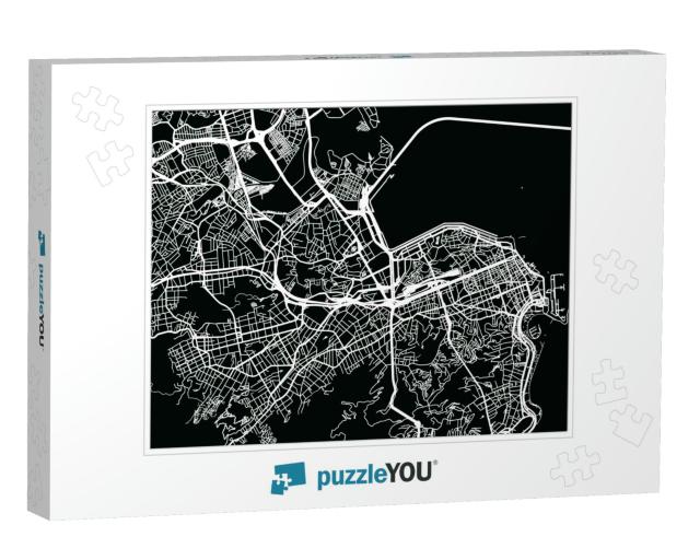 Urban Vector City Map of Rio De Janeiro, Brazil... Jigsaw Puzzle