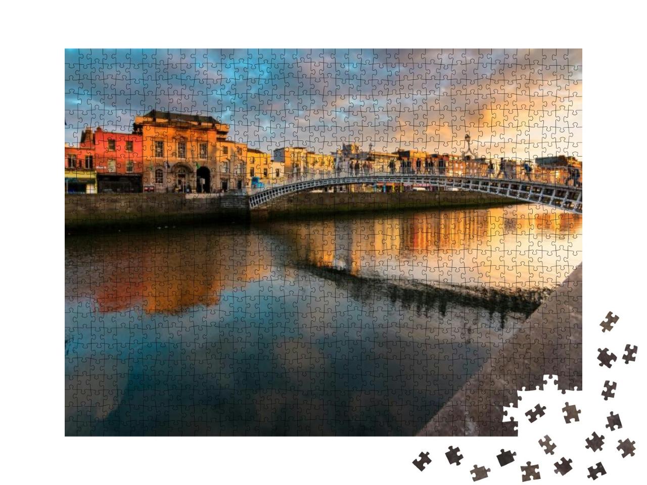 Hapenny Bridge, Dublin, Ireland... Jigsaw Puzzle with 1000 pieces