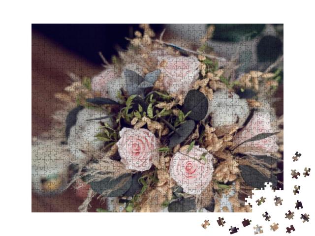 Long Lasting Flowers Decoration. Preserved Roses with Dri... Jigsaw Puzzle with 1000 pieces