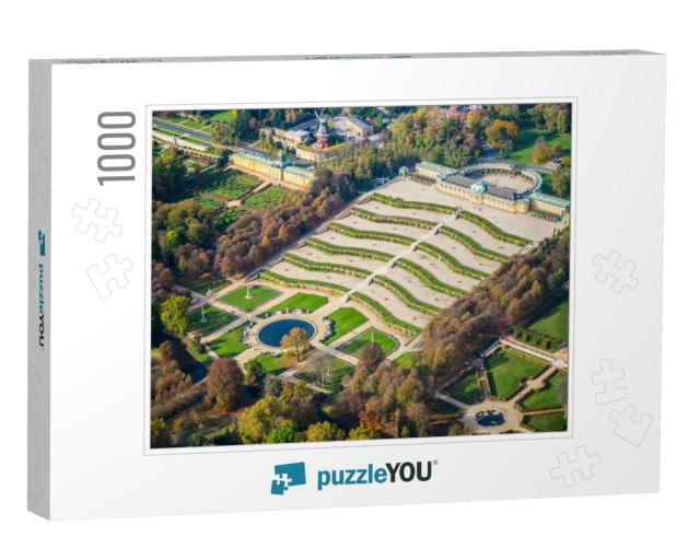 Potsdam, Germany, Sanssouci Palace in Early Autumn - Aeri... Jigsaw Puzzle with 1000 pieces