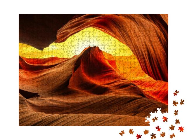 Antelope Canyon Arizona. Abstract Sandstone Walls of Famo... Jigsaw Puzzle with 1000 pieces