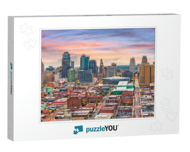 Kansas City, Missouri, USA Downtown Cityscape At Twilight... Jigsaw Puzzle