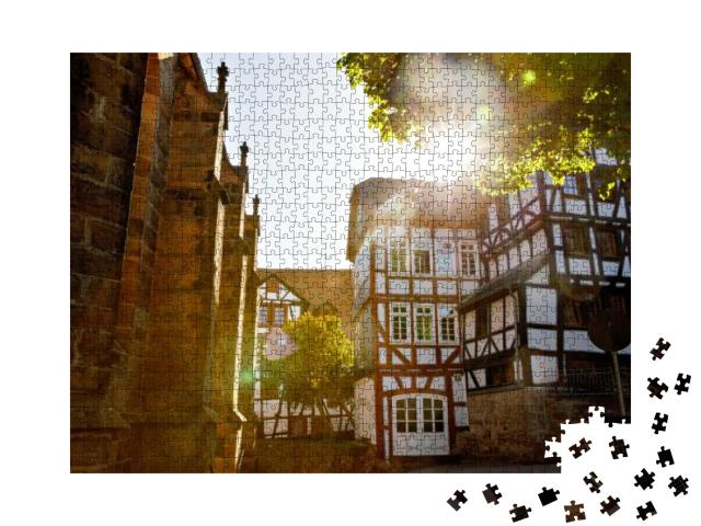 Cityscape of the German City of Marburg with Historical T... Jigsaw Puzzle with 1000 pieces