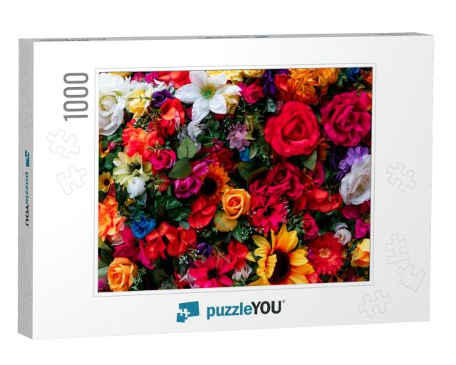 Traditional Mexican Flowers Used for Day of the Dead Alta... Jigsaw Puzzle with 1000 pieces
