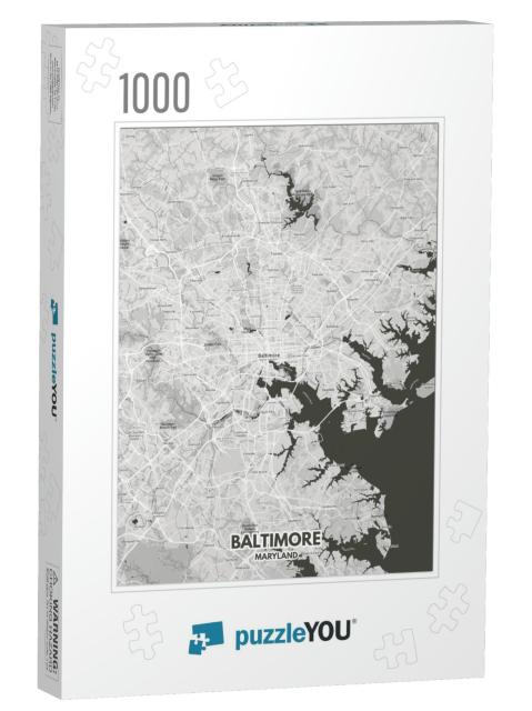 Poster Baltimore - Maryland Map. Road Map. Illustration o... Jigsaw Puzzle with 1000 pieces