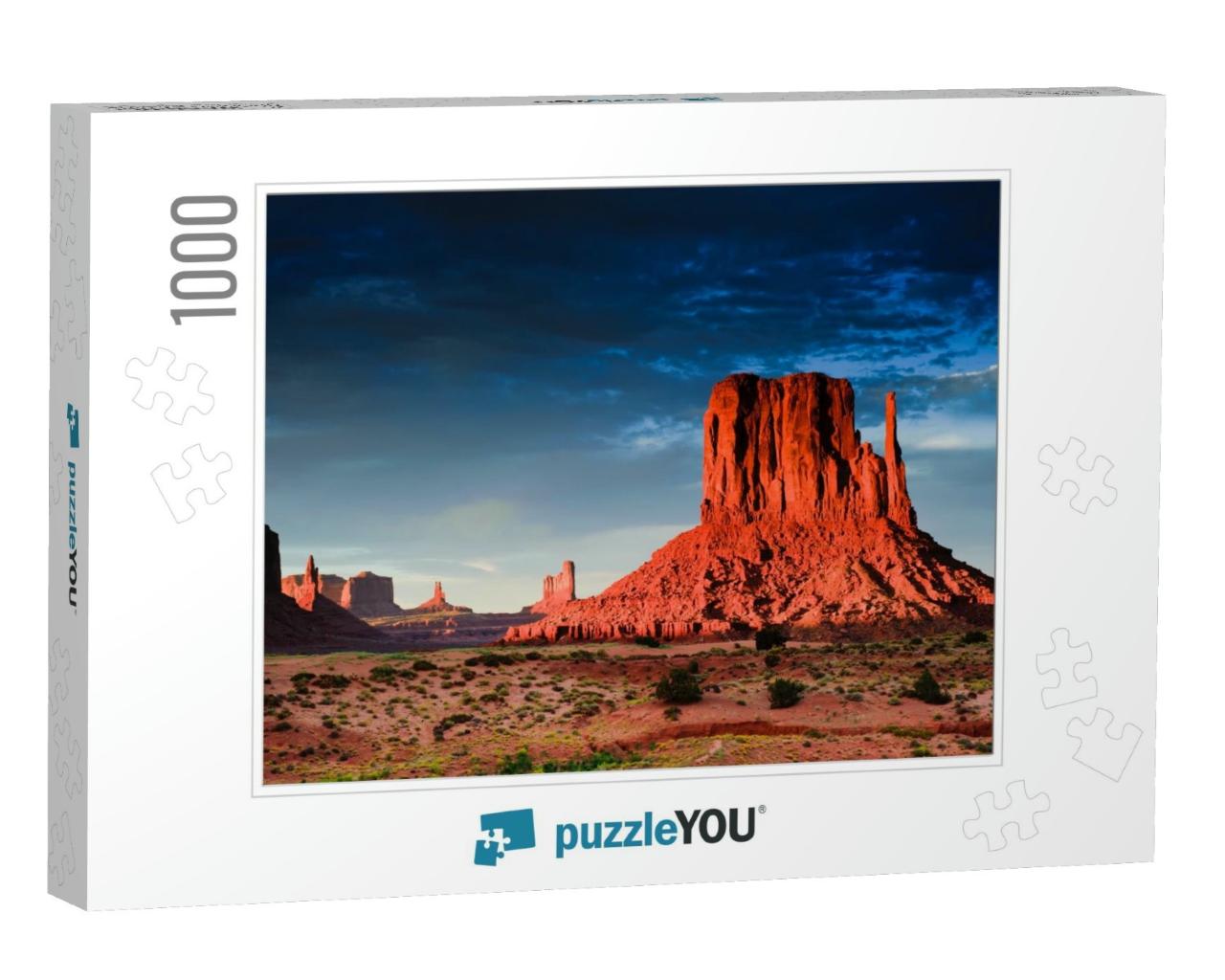 Monument Valley At Sunset, Utah, Usa... Jigsaw Puzzle with 1000 pieces