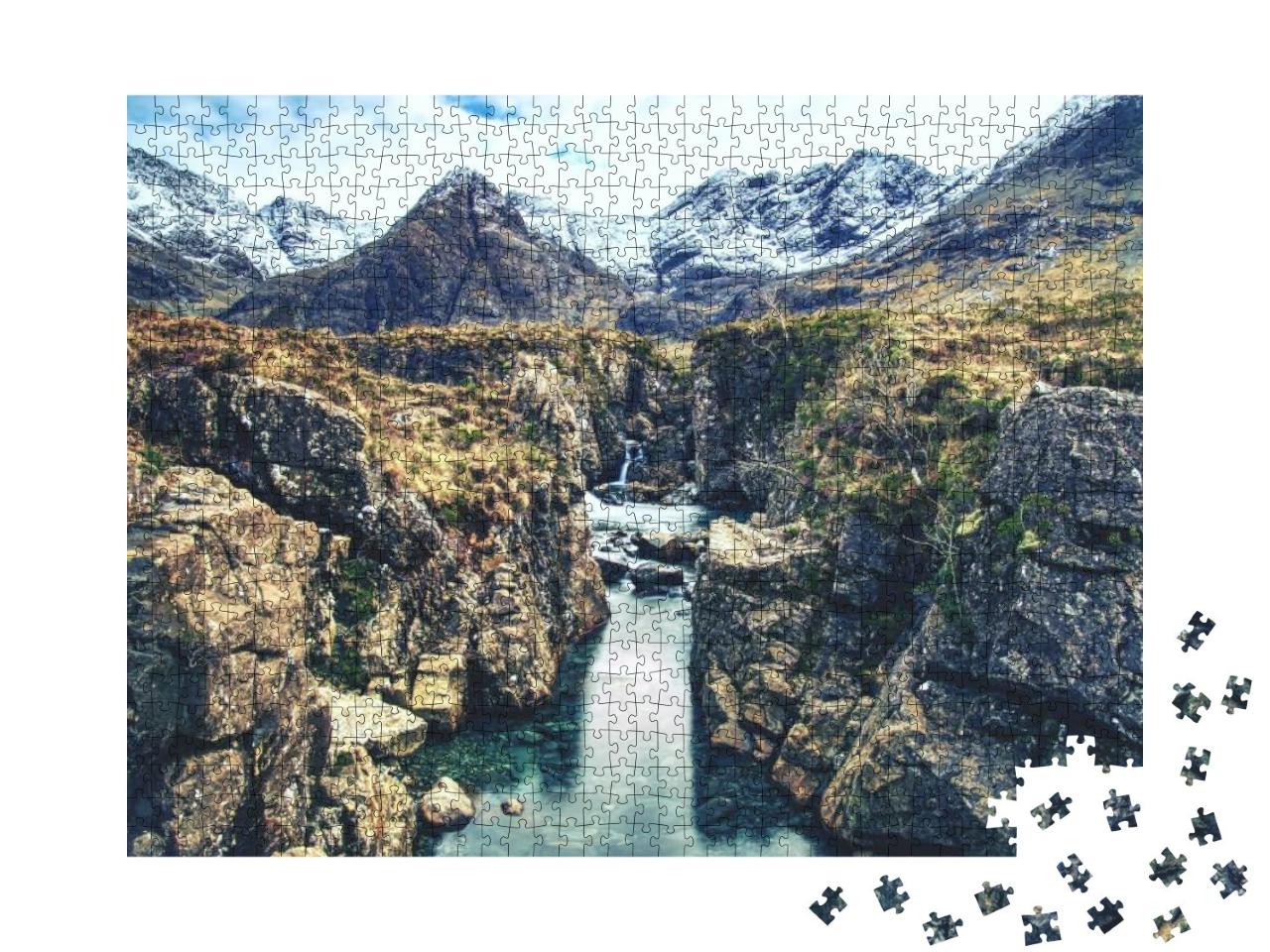 Legendary Fairy Pools At Glenbrittle At the Foot of the B... Jigsaw Puzzle with 1000 pieces