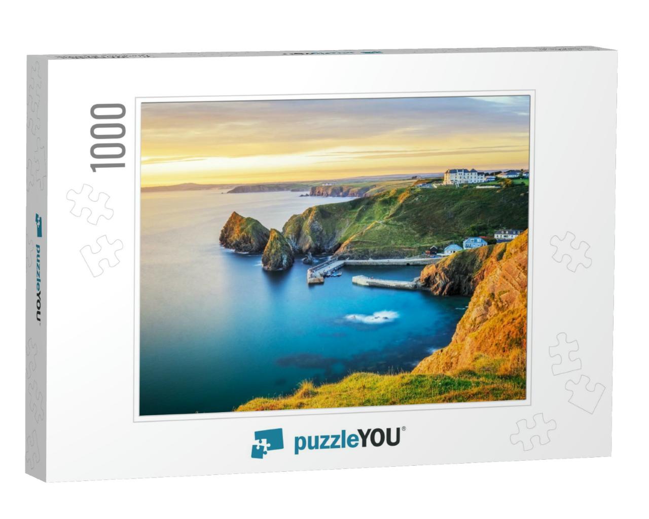 Sunset Overlooking Mullion Cove on the Lizard Peninsula C... Jigsaw Puzzle with 1000 pieces