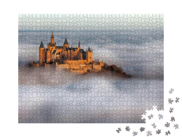German Castle Hohenzollern Over the Clouds... Jigsaw Puzzle with 1000 pieces