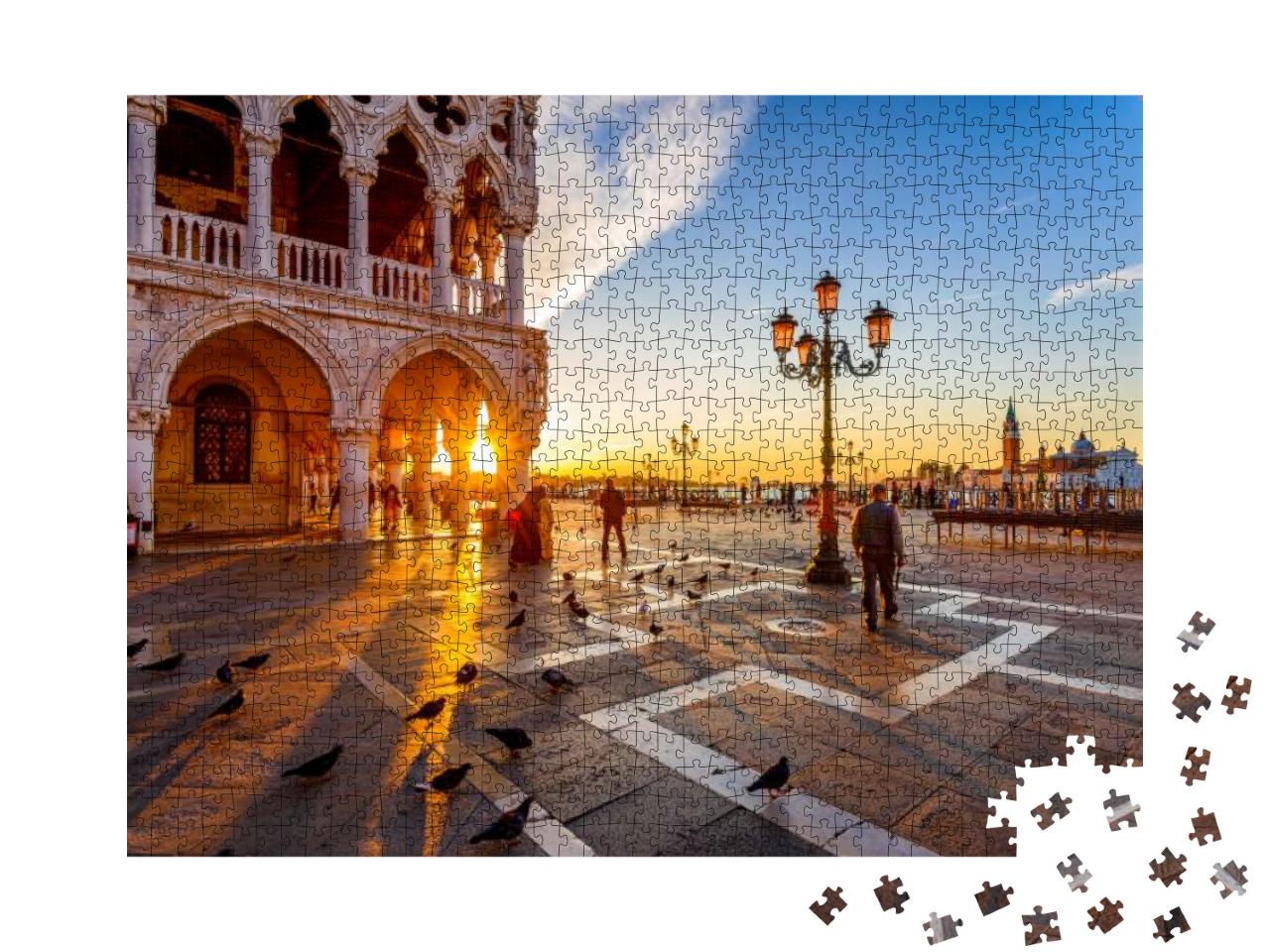Sunrise View of Piazza San Marco, Doges Palace Palazzo Du... Jigsaw Puzzle with 1000 pieces