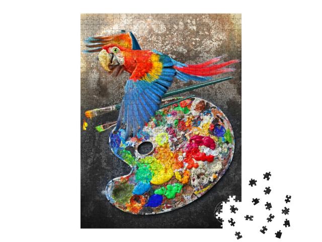 Parrot Paint Palette Jigsaw Puzzle with 1000 pieces