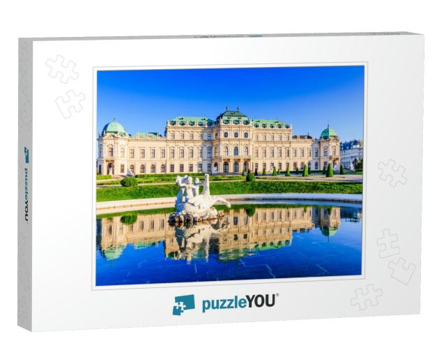 Vienna, Austria. Upper Belvedere Palace with Reflection i... Jigsaw Puzzle