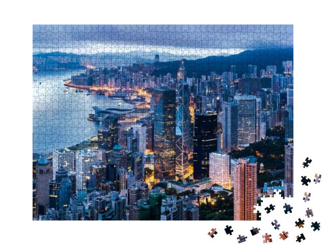 Hong Kong City View from the Peak At Twilight... Jigsaw Puzzle with 1000 pieces