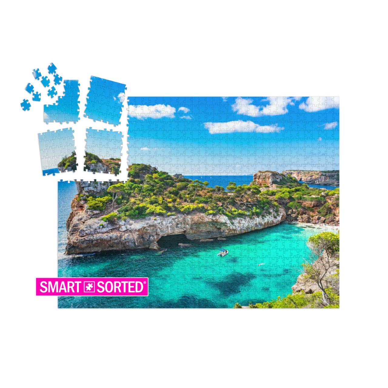 Spain Mediterranean Sea, Majorca Beach of Cala Moro Beaut... | SMART SORTED® | Jigsaw Puzzle with 1000 pieces