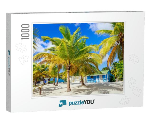 Traditional Caribbean Houses on Saona Island, Dominican R... Jigsaw Puzzle with 1000 pieces