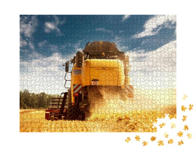 Harvester on Work with Straw Dust in Air... Jigsaw Puzzle with 1000 pieces