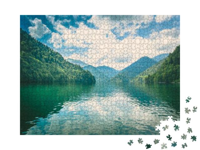 Rizza Lake in the Abhazia... Jigsaw Puzzle with 1000 pieces