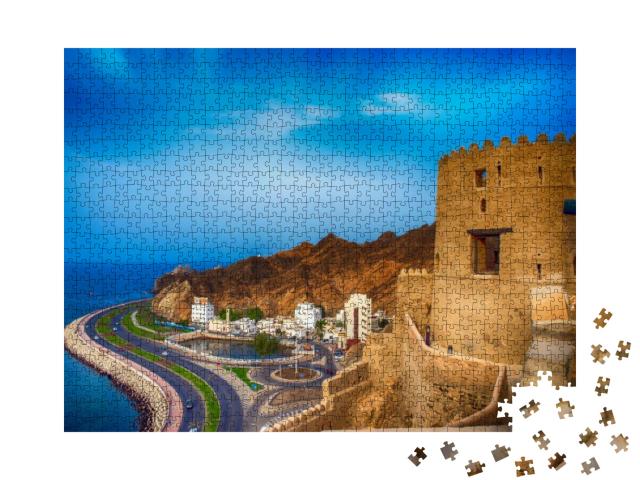 Landscape of Mutrah Corniche in Muscat, Oman... Jigsaw Puzzle with 1000 pieces