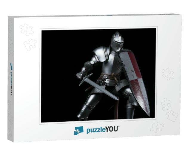 Knight with Sword & Red & White Shield... Jigsaw Puzzle