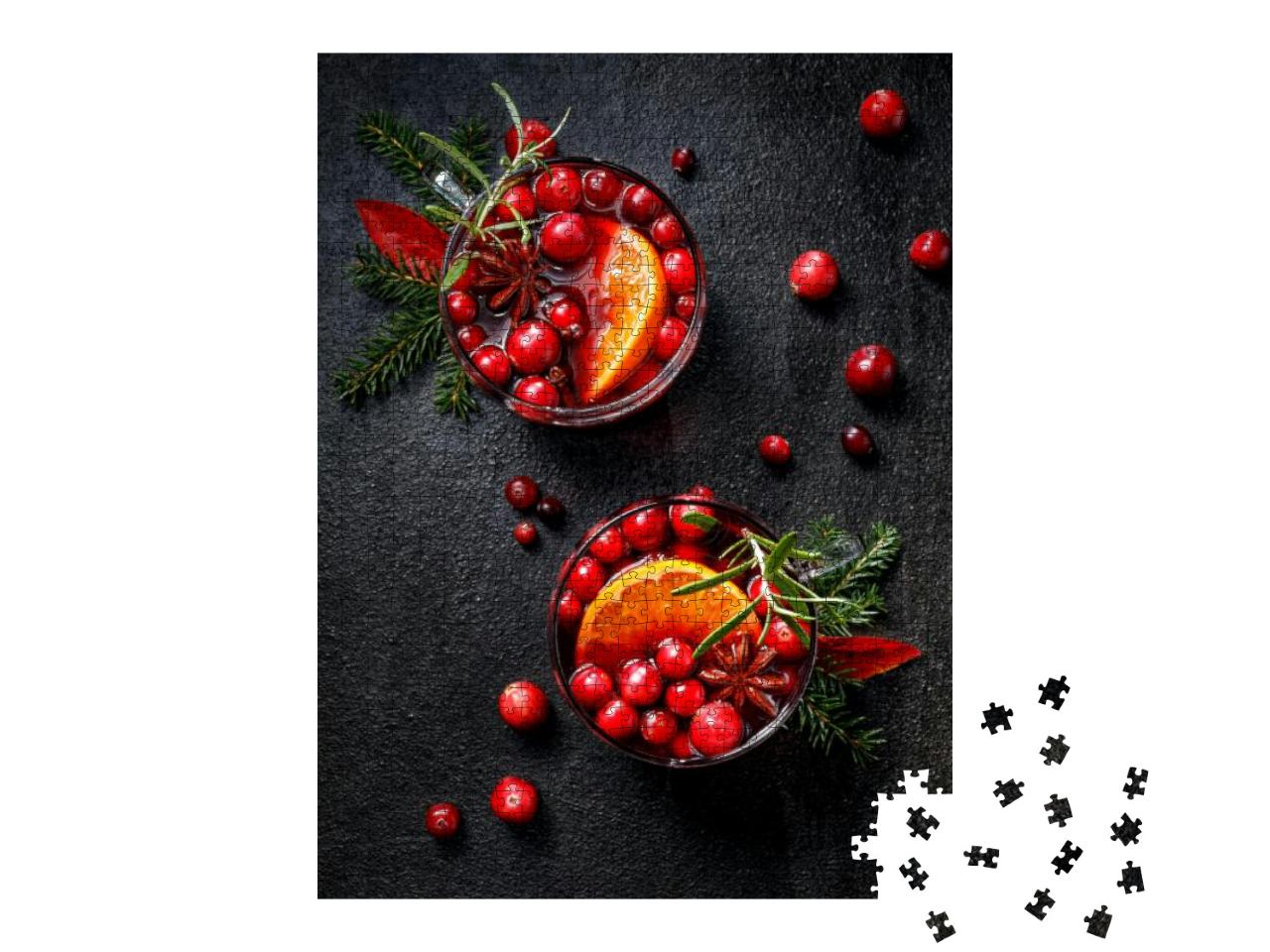 Christmas Mulled Wine with Addition of Cranberries, Citru... Jigsaw Puzzle with 1000 pieces