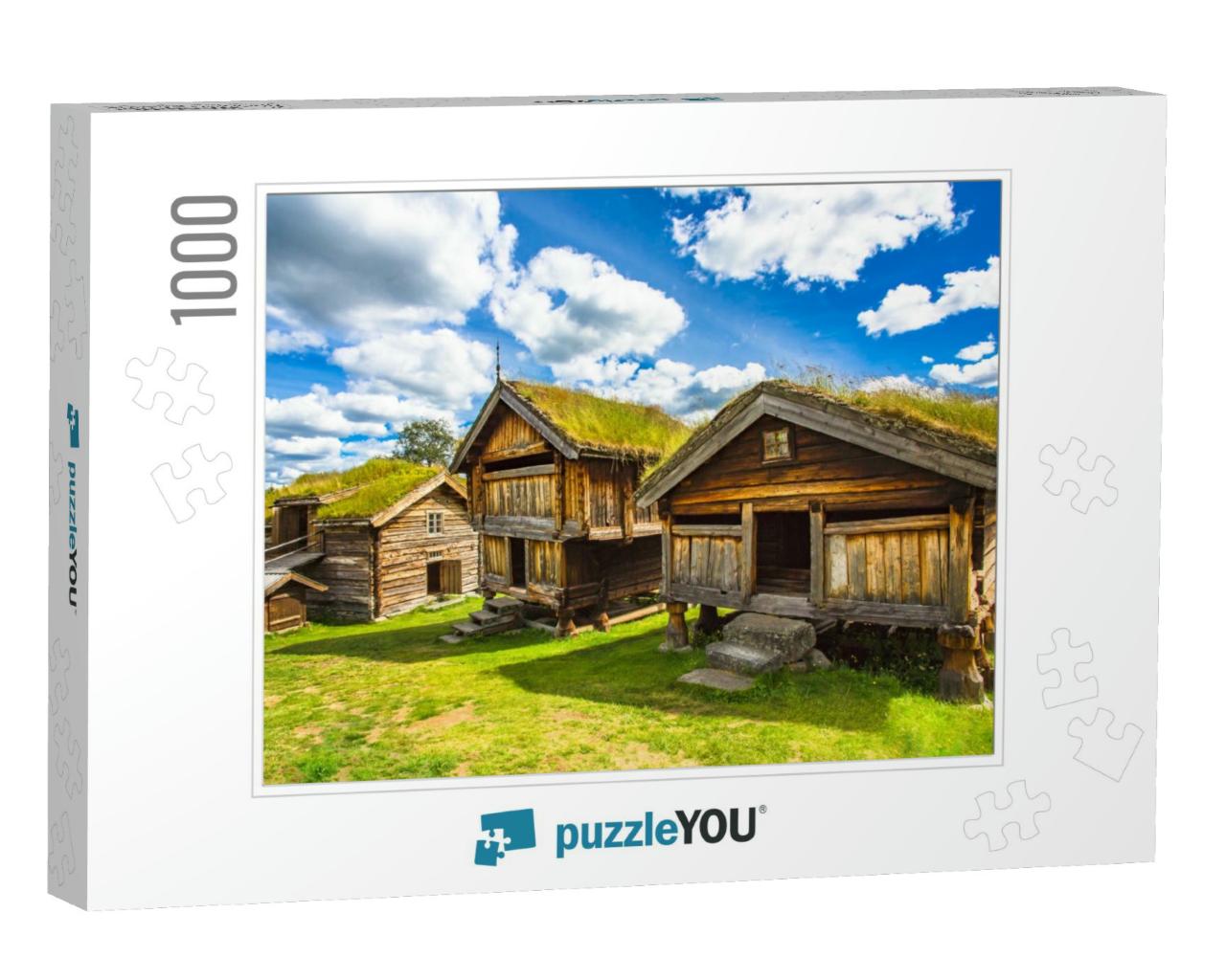 Old Traditional Norwegian Houses. Geilo, Norway... Jigsaw Puzzle with 1000 pieces