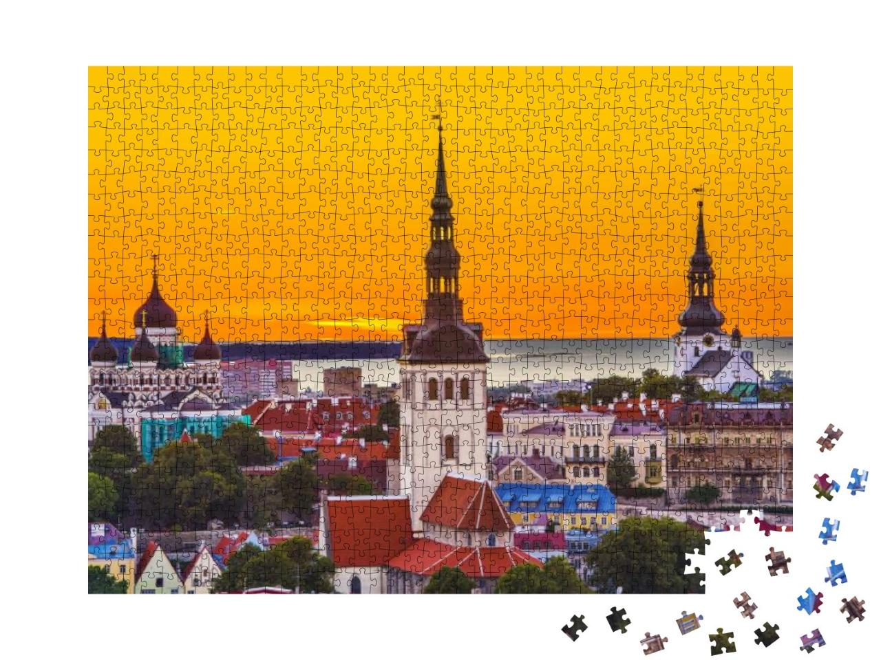 Skyline of Tallinn, Estonia At the Old City... Jigsaw Puzzle with 1000 pieces