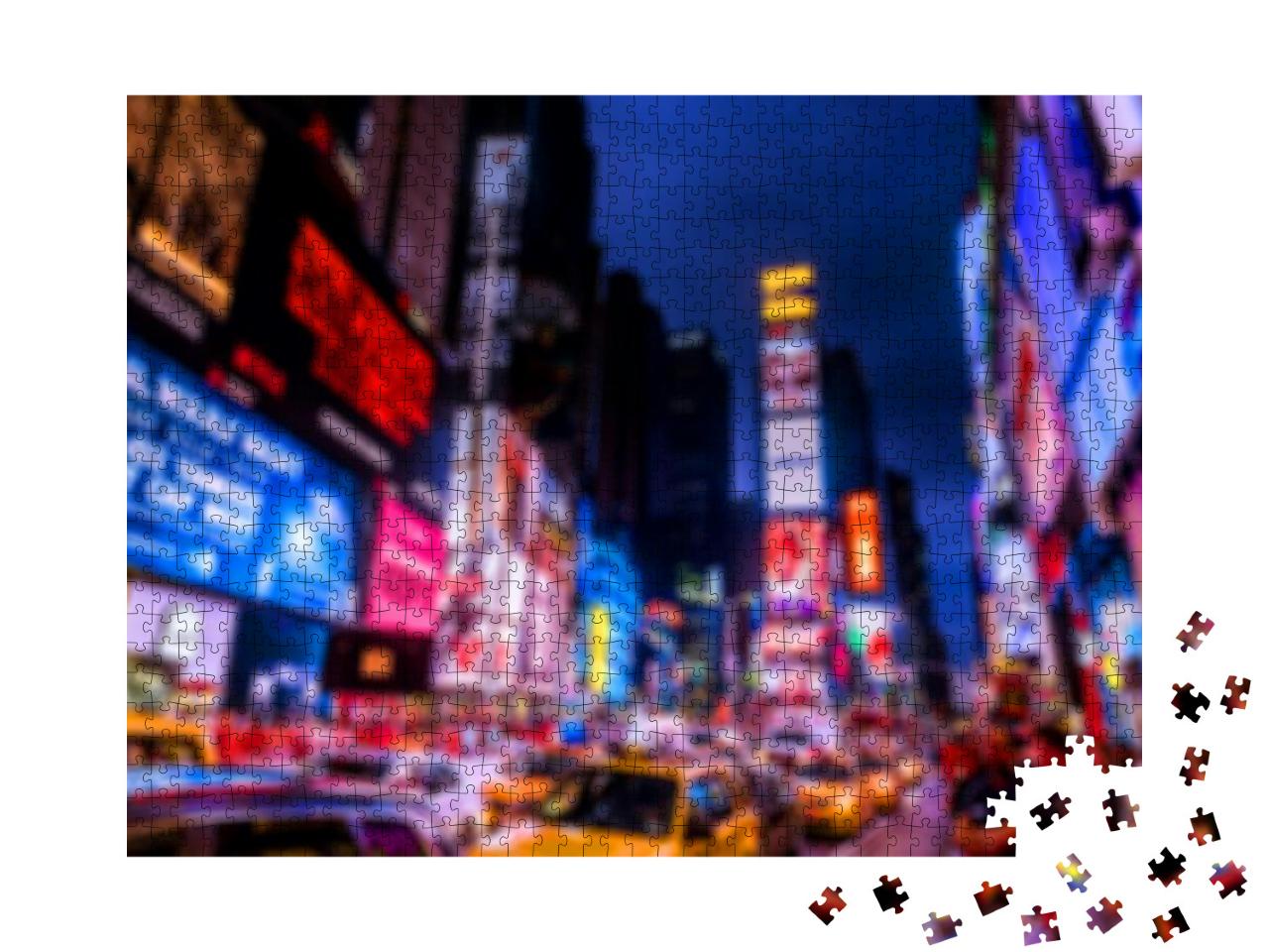 Blurred Image of Times Square. Times Square is a Major Co... Jigsaw Puzzle with 1000 pieces