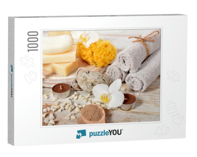 Towels Pumice, Natural Soap Dry Powder for Making Face Ma... Jigsaw Puzzle with 1000 pieces