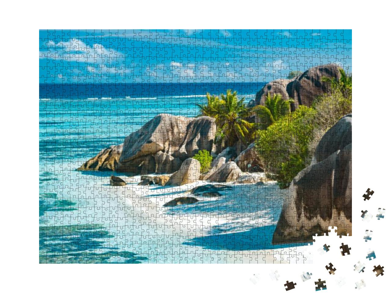 The Most Beautiful Beach of Seychelles - Anse Source Darg... Jigsaw Puzzle with 1000 pieces