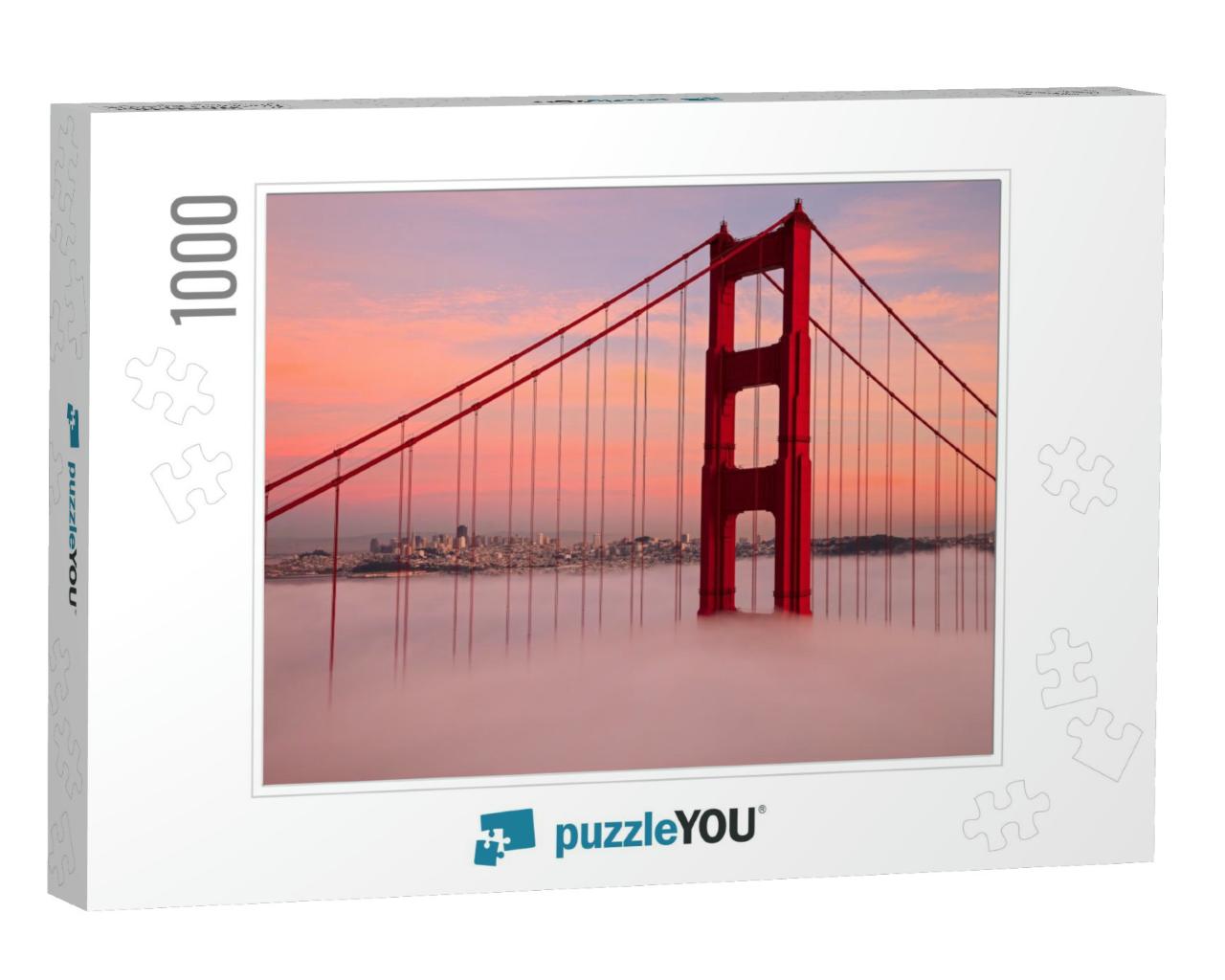 First Tower of the Golden Gate Bridge in Fog... Jigsaw Puzzle with 1000 pieces