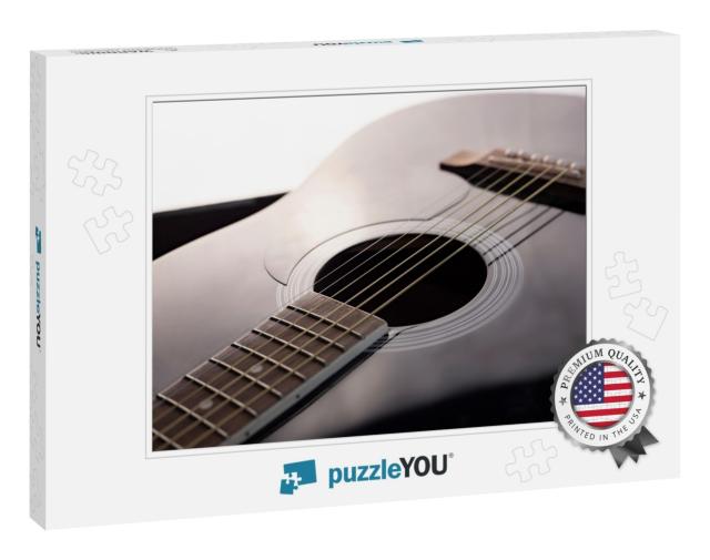 A Spanish Guitar Photographed Up Close with Illumi... Jigsaw Puzzle