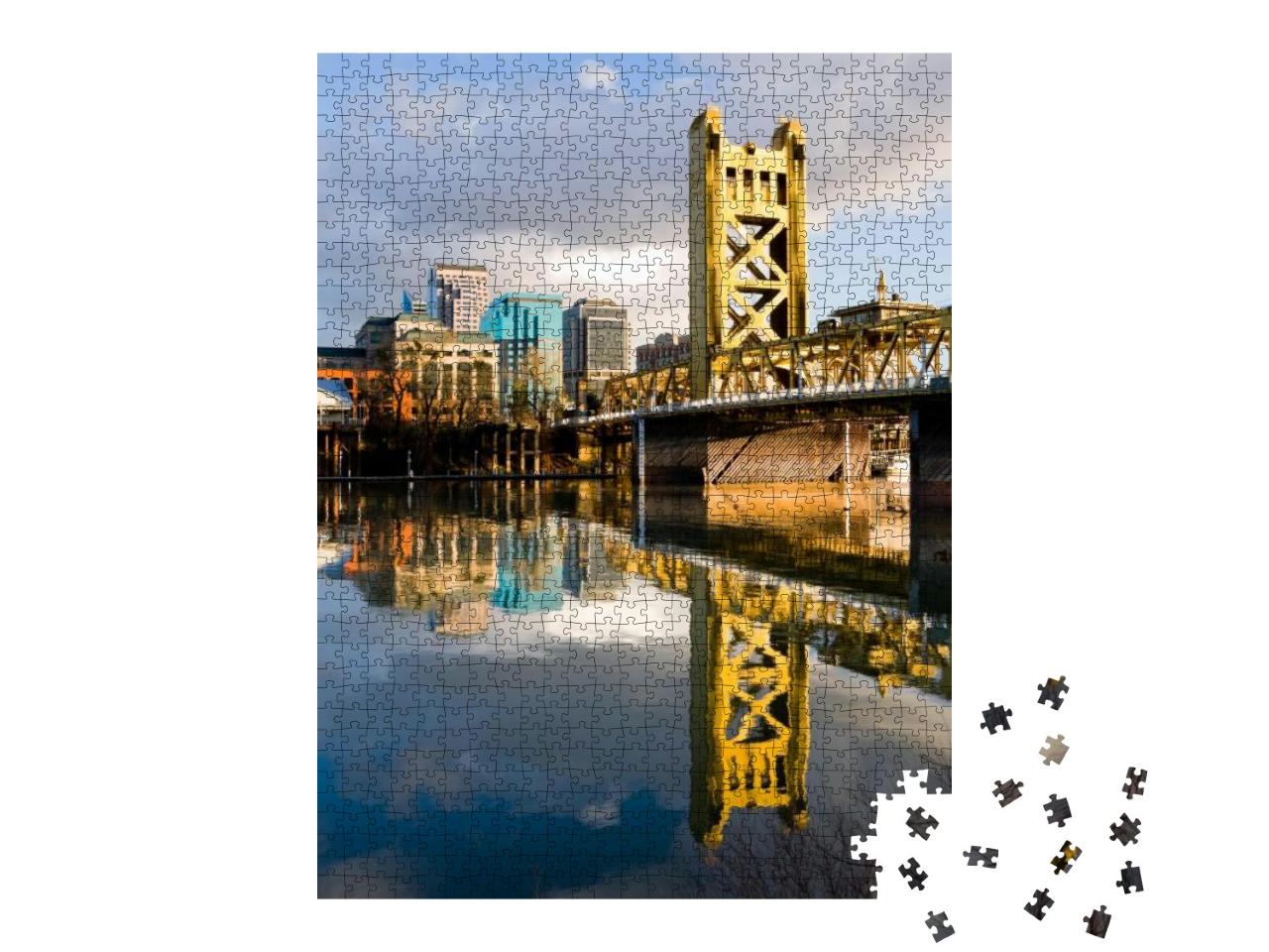 Tower Bridge in Sacramento California... Jigsaw Puzzle with 1000 pieces