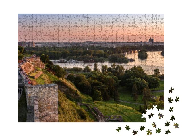 Sunset View from Belgrade Tower Kalemegdan on Sava River... Jigsaw Puzzle with 1000 pieces
