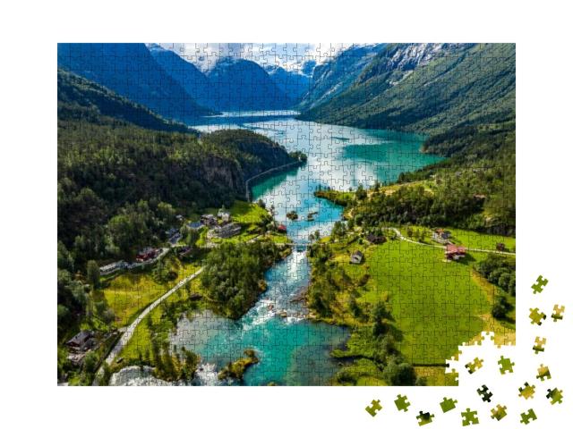 Beautiful Nature Norway Natural Landscape. Levanted Lake... Jigsaw Puzzle with 1000 pieces