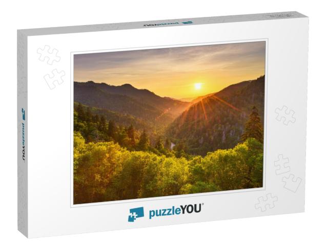 Sunset At the Newfound Gap in the Great Smoky Mountains... Jigsaw Puzzle