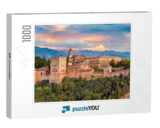 Granada. the Fortress & Palace Complex Alhambra... Jigsaw Puzzle with 1000 pieces