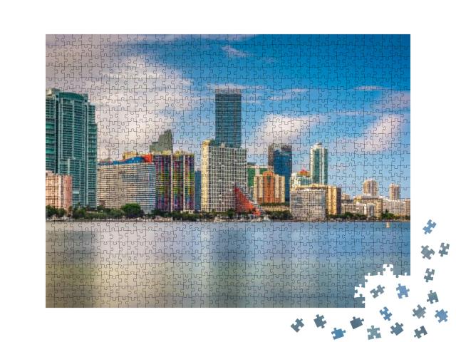 View of the Miami Skyline from Virginia Key, Miami, Flori... Jigsaw Puzzle with 1000 pieces