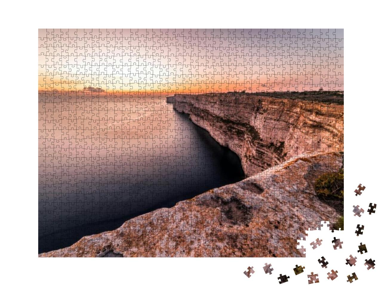 Ta Cenc Cliffs At Sunset. These Massive Walls Overlook th... Jigsaw Puzzle with 1000 pieces