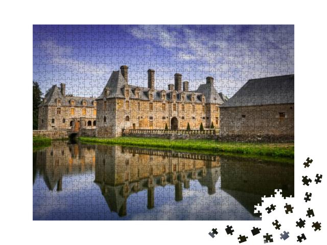Chateau Le Rocher-Portail, Castle in Brittany / Bretagne... Jigsaw Puzzle with 1000 pieces