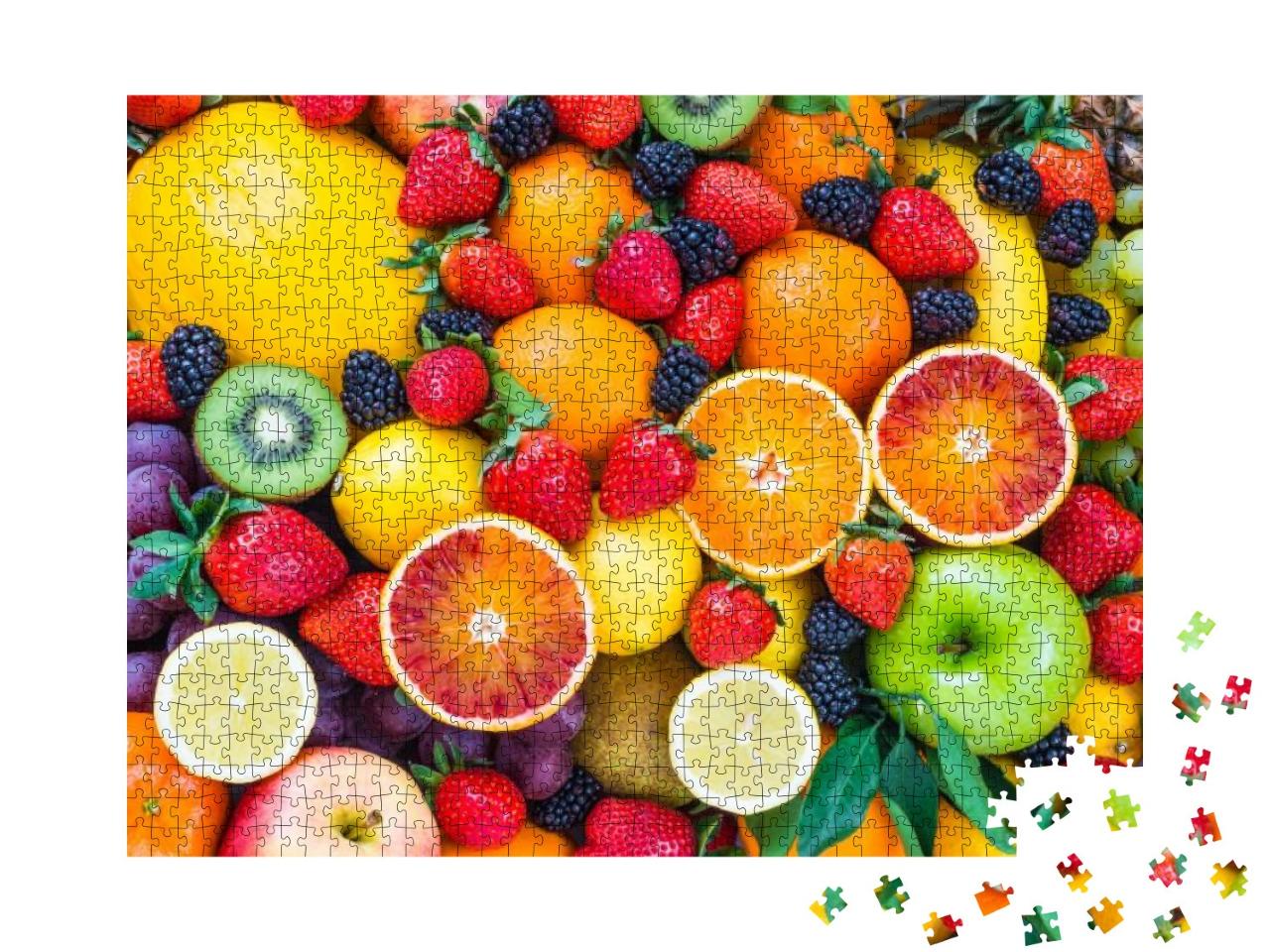 Fresh Fruits. Assorted Fruits Colorful Background... Jigsaw Puzzle with 1000 pieces