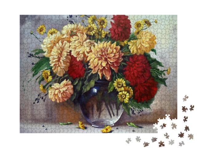 Oil Paintings Still Life, Flowers... Jigsaw Puzzle with 1000 pieces