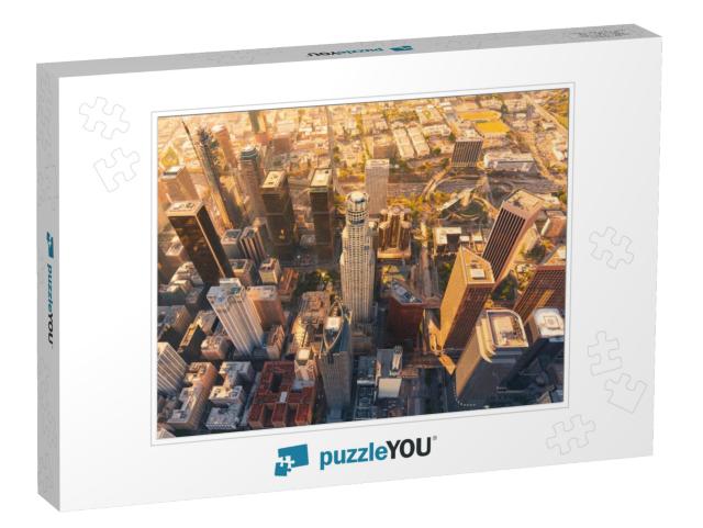 Aerial View of a Downtown Los Angeles At Sunset... Jigsaw Puzzle