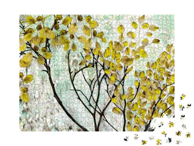 Designer Oil Painting. Decoration for the Interior. Moder... Jigsaw Puzzle with 1000 pieces