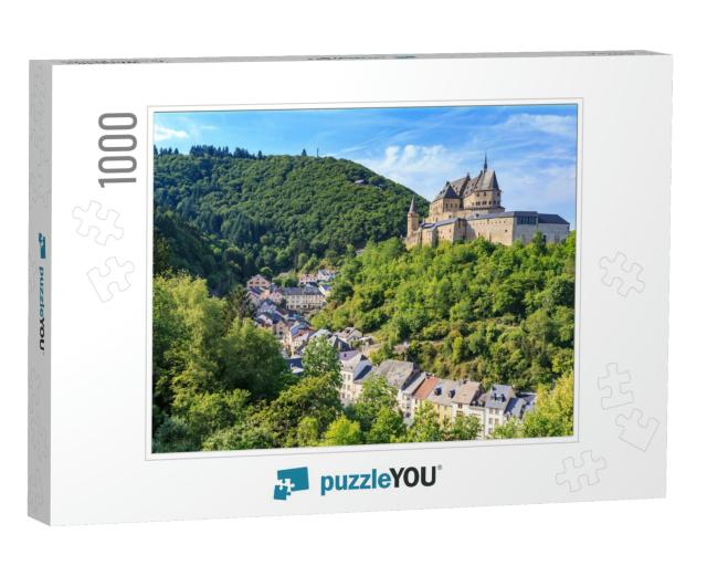 Vianden Castle & a Small Valley, Luxembourg... Jigsaw Puzzle with 1000 pieces