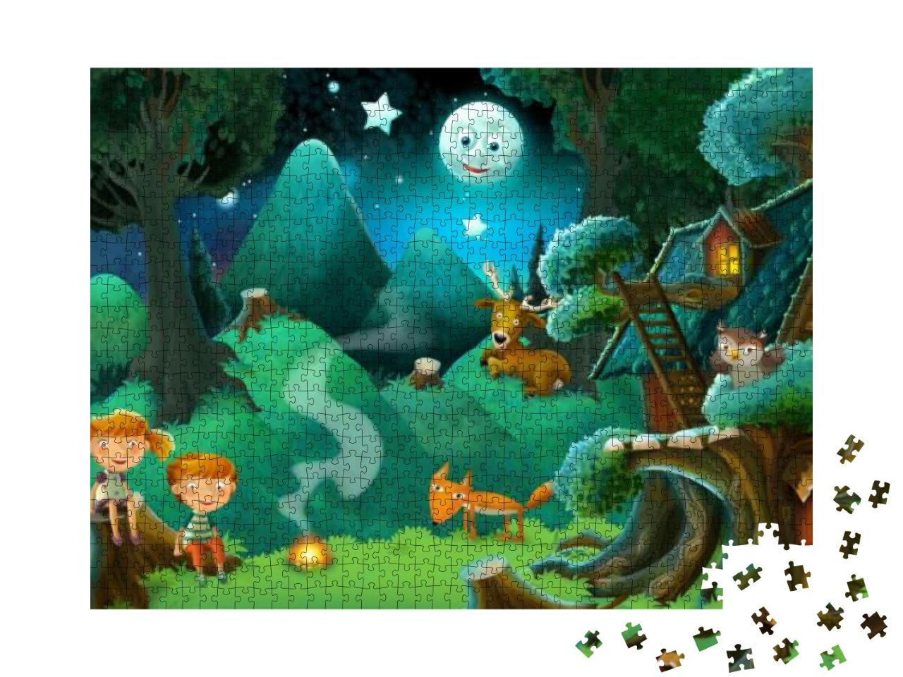 Fable Stage - Cartoon Illustration for the Children... Jigsaw Puzzle with 1000 pieces
