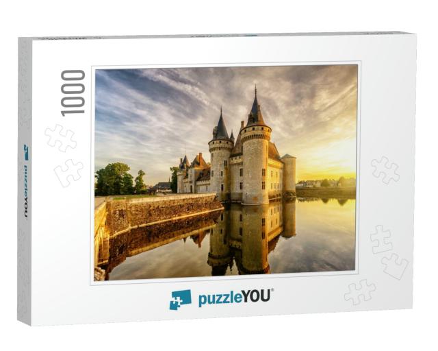 Chateau De Sully-Sur-Loire At Sunset, Loire Valley, Franc... Jigsaw Puzzle with 1000 pieces
