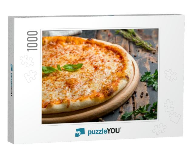 Italian Pizza Margherita Margarita with Cheese, Tomato Sa... Jigsaw Puzzle with 1000 pieces