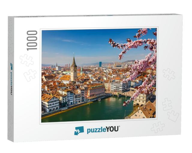 Downtown of Zurich At Spring Sunny Day... Jigsaw Puzzle with 1000 pieces