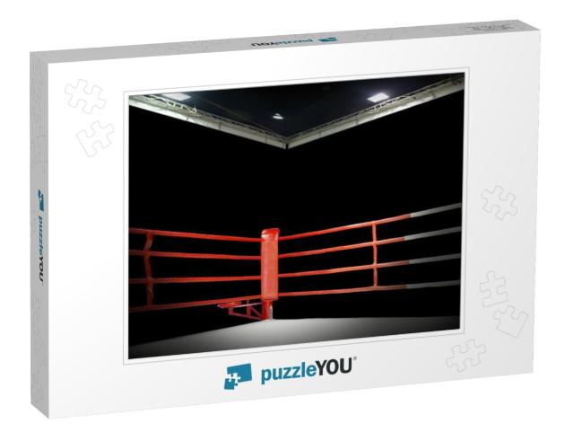 A Dramatic View of the Red Corner of a Regular Boxing Rin... Jigsaw Puzzle