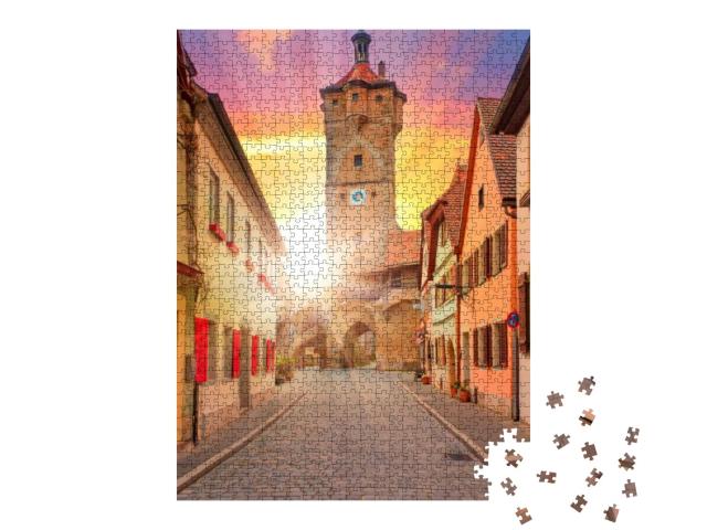Beautiful Medieval Town of Rothenburg, Bavaria, Germany... Jigsaw Puzzle with 1000 pieces